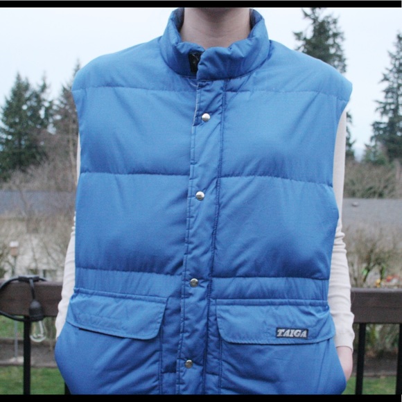 Vintage Blue Cargo Puffer Vest 